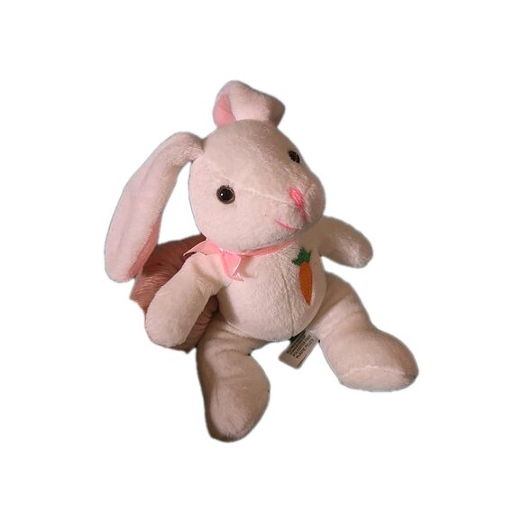 Plushland Inc 1999 Easter LUCKY Bunny Rabbit March of Dimes White Orange Carrot - Picture 1 of 4